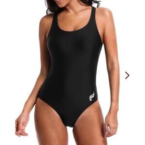 Beautyin Pro Athletic One Piece Swimsuit Size S , Open Racerback, Logo ,Black